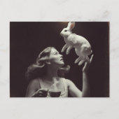 バニーと白黒のお茶 ポストカード (正面)