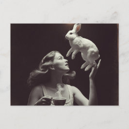 バニーと白黒のお茶 ポストカード