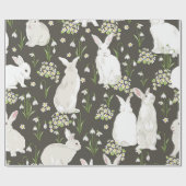 バニーと葉 ラッピングペーパー (フラット)