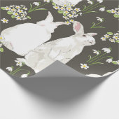 バニーと葉 ラッピングペーパー (角)