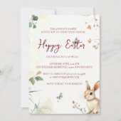 バニーと蝶のフローラハッピーイースター 招待状 (正面)