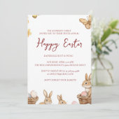 バニーと蝶の年間ハッピーイースター 招待状 (スタンド正面)