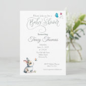 バニーと蝶ベビーシャワー招待状 招待状 (スタンド正面)