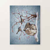 バニーと雪鳥 ジグソーパズル (縦)