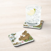 バニーと鳥楽しむの雪 コースター (右側)