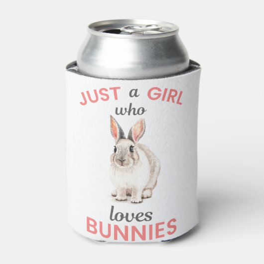 バニーにかわいい贈り物を愛する女の子 缶クーラー (缶正面)