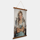 バニーに囲まれた少女 吊り下げ型タペストリー (傾斜あり)