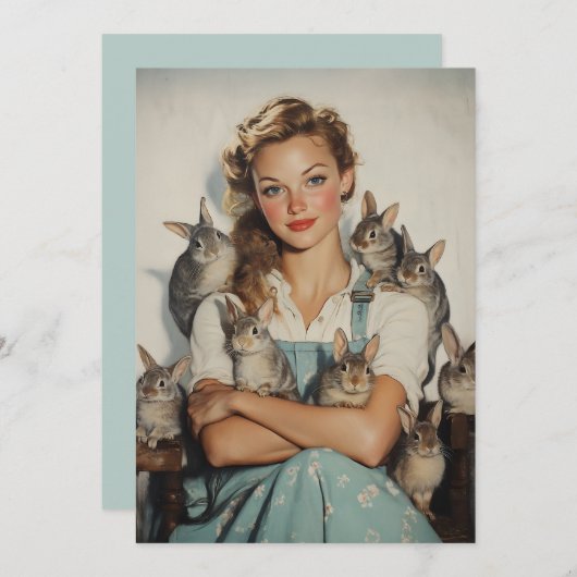 バニーに囲まれた少女 招待状 (正面/裏面)