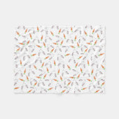 バニーのおもしろい フリースブランケット (正面(横))