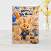 バニーのお誕生日おめでとう トースト・ザ・ベイビーバンズ付 カード (黄色い花)