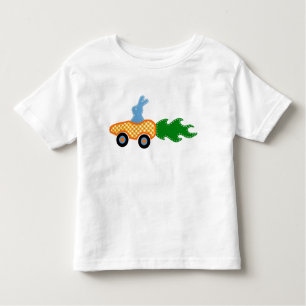 バニーのにんじん車のTシャツ トドラーTシャツ