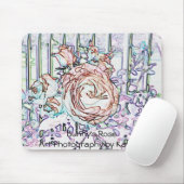 バニーのばら色のマウスパッド マウスパッド (マウス)