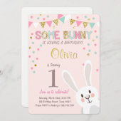 バニーのイースター春の誕生日の招待状 招待状 (正面/裏面)