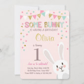バニーのイースター春の誕生日の招待状 招待状 (正面)
