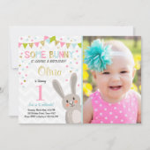 バニーのイースター春の誕生日の招待状 招待状 (正面)