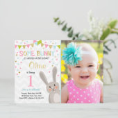 バニーのイースター春の誕生日の招待状 招待状 (スタンド正面)