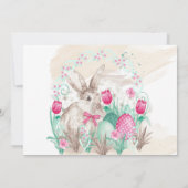 バニーのイースター水彩画の誕生日 招待状 (裏面)
