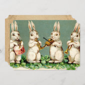 バニーのイースター甘い音楽的なブランチ 招待状 (正面/裏面)