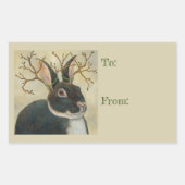 バニーのギフトステッカーのバーナード 長方形シール (正面)