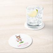 バニーのコスチューム・イースターに登場する可愛いミニマリスト ラウンドペーパーコースター (インサイチュ)