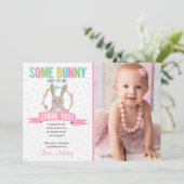 バニーのサンキューカードの誕生会の女の子 サンキューカード (スタンド正面)