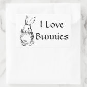 バニーのステッカーが大好き 長方形シール (バッグ)