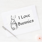 バニーのステッカーが大好き 長方形シール (封筒)