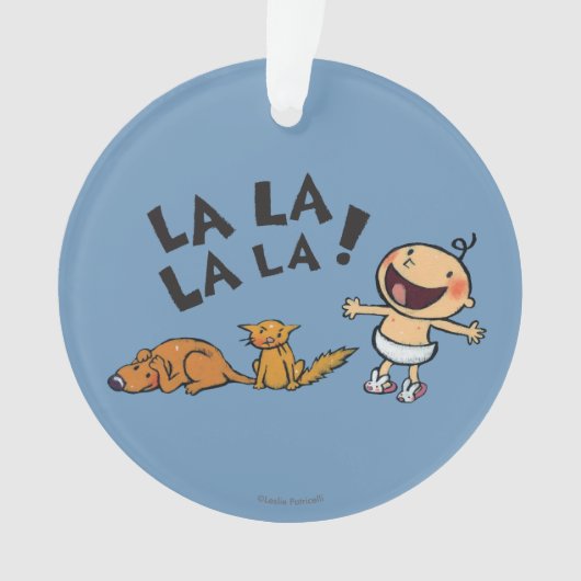 バニーのスリッパを持つレスリーPatricelliの歌うベビー オーナメント (正面)