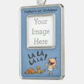 バニーのスリッパを持つレスリーPatricelliの歌うベビー シルバープレートフレームオーナメント (左)