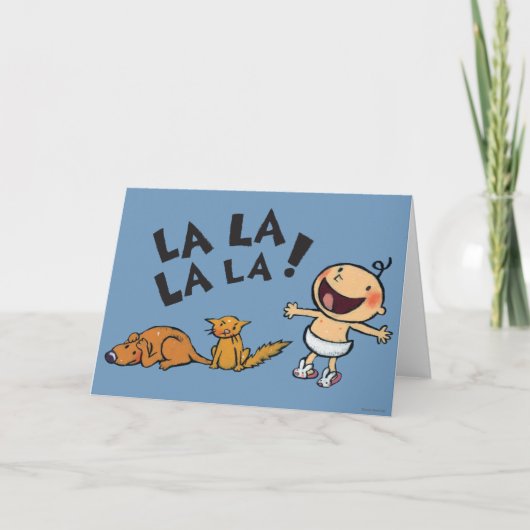 バニーのスリッパを持つレスリーPatricelliの歌うベビー シーズンカード (正面)