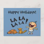 バニーのスリッパを持つレスリーPatricelliの歌うベビー シーズンポストカード (正面)