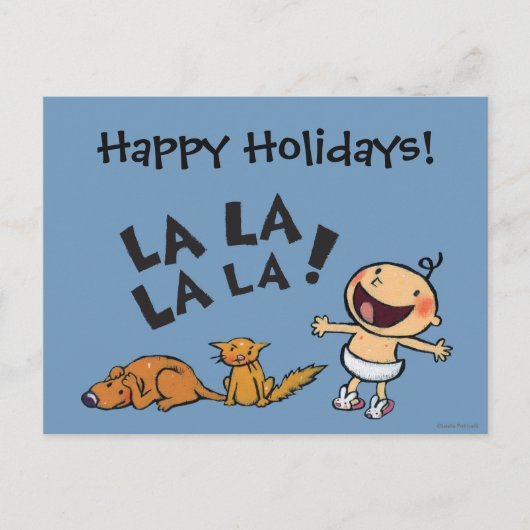 バニーのスリッパを持つレスリーPatricelliの歌うベビー シーズンポストカード (正面)