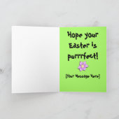 バニーのスーツのスケッチの猫が付いているイースターカード シーズンカード (内部)