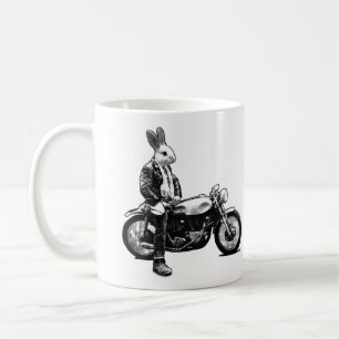 バニーのバイクもしくは自転車に乗る人 コーヒーマグカップ