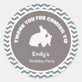 バニーのバースデー感謝していタパーティー ラウンドシール