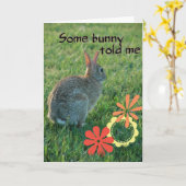 バニーのバースデー・カード カード (黄色い花)