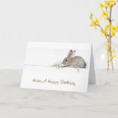 バニーのバースデー・カード カード (黄色い花)