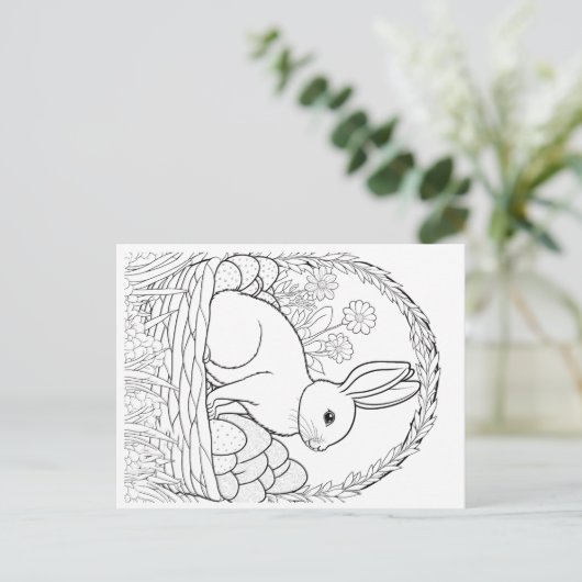 バニーのフロント付きの子供の復活祭はがき ポストカード (スタンド正面)