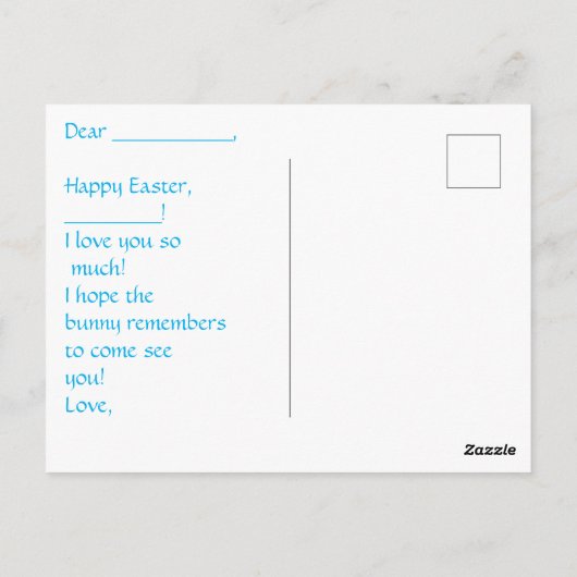 バニーのフロント付きの子供の復活祭はがき ポストカード (裏面)