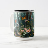 「バニーのブルーミング・ヘイブン:フローラ・フォレスト・アドベンチャー ツートーンマグカップ (正面左)