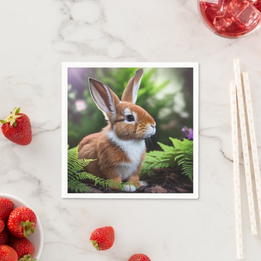 "バニーのベッツィ：甘い茶色と白い喜び" スタンダードカクテルナプキン (インサイチュ)