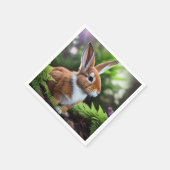 "バニーのベッツィ：甘い茶色と白い喜び" スタンダードカクテルナプキン (角)