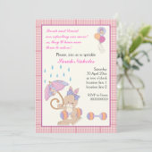 バニーのベビーガールはピンクのプライドを振縁どりかける 招待状 (スタンド正面)