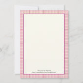 バニーのベビーガールはピンクのプライドを振縁どりかける 招待状 (裏面)