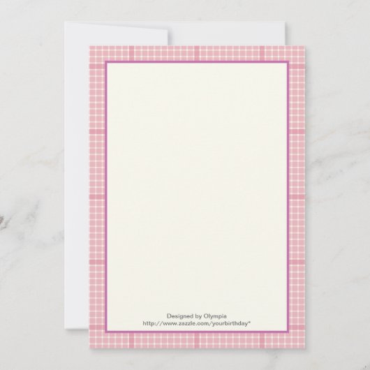 バニーのベビーガールはピンクのプライドを振縁どりかける 招待状 (裏面)