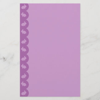 バニーのボーダー: 薄紫の紫色 便箋