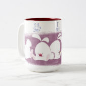 バニーのメールや文字を打つのマグ(ピンク) ツートーンマグカップ (正面左)