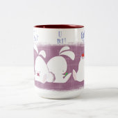 バニーのメールや文字を打つのマグ(ピンク) ツートーンマグカップ (中央)