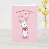 バニーの中には可愛いバニーのウサギが大好き カード (黄色い花)