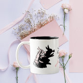 バニーの中には白と黒の蝶が大好きなものもある ツートーンマグカップ